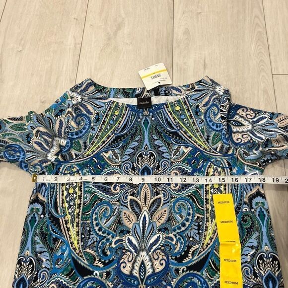 Rafaella Women's  3/4 Sleeve Multicolor Shirt size M - Picture 3 of 6